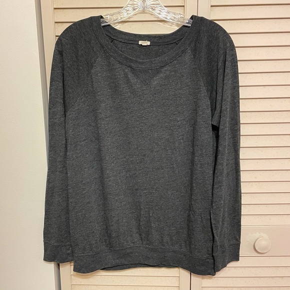 J. Crew Tops - J. CREW Charcoal Gray Sweatshirt Shirt